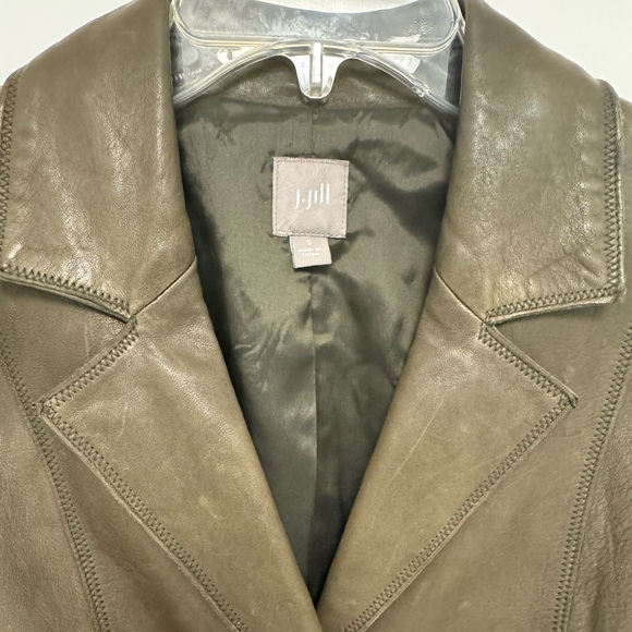 J. Jill Soft Leather 2 Button Blazer Jacket Size S - Picture 3 of 4